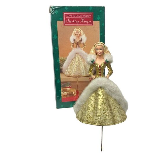 Barbie Christmas Stocking Hanger 1995 VIntage Hallmark Mattel - Picture 1 of 7